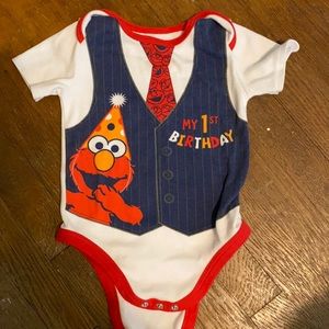 Elmo My First Birthday Onesie